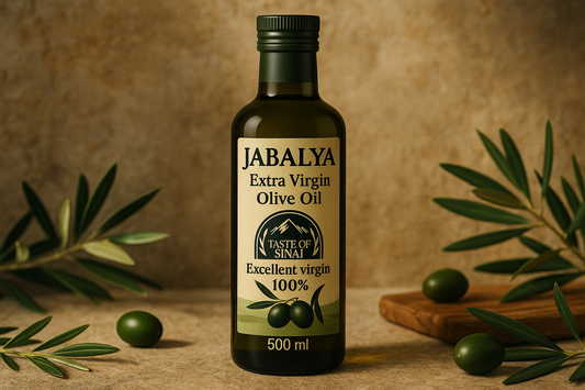 JABALYA Extra Virgin Olive Oil 500ml bottle with correctly spelled SINAI